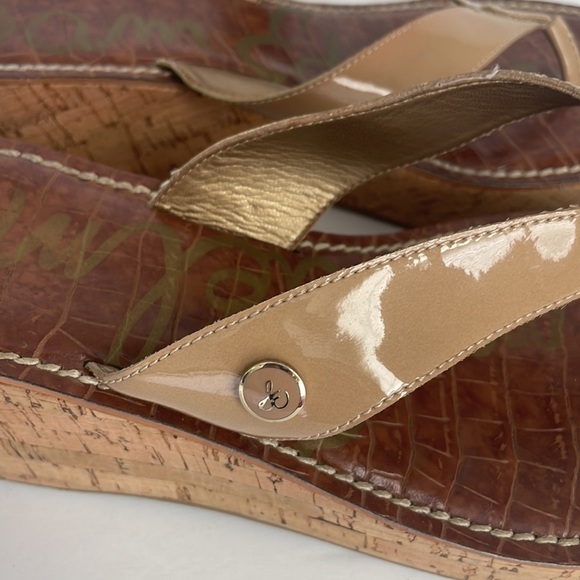 Sam Edelman Women’s Romy Wedge Sandals Tan 10 - Picture 5 of 7